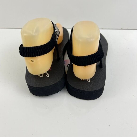 Skechers Yoga Meditation Moon Flip-Flop Sandals 32919 Black Jewell Beaded Size 9 - Picture 3 of 8